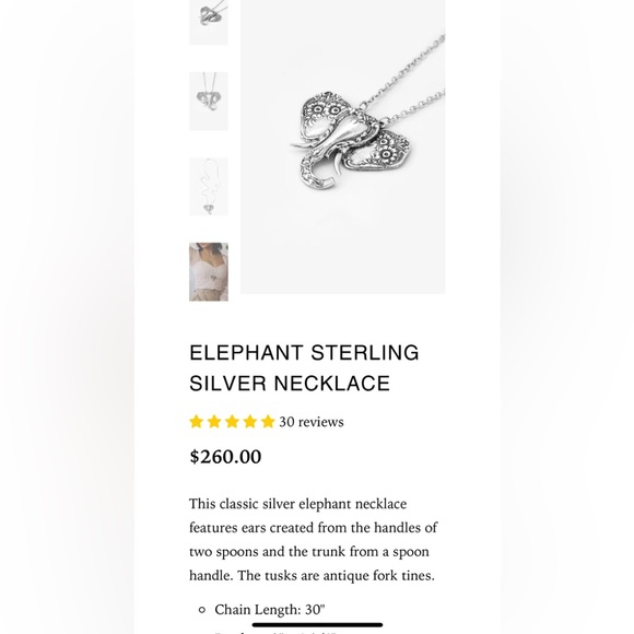 Silver Spoon elephant necklace - Picture 5 of 5